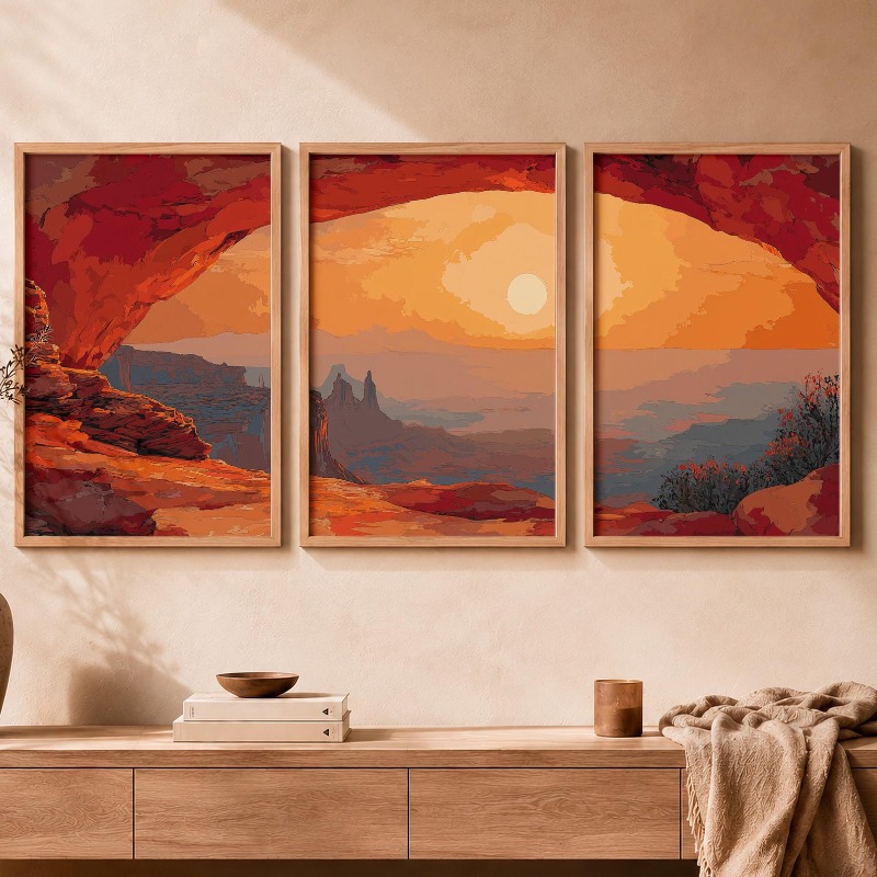 3PCS Desert Canyon Sunset Canv - đánh giá và giá Live Rock