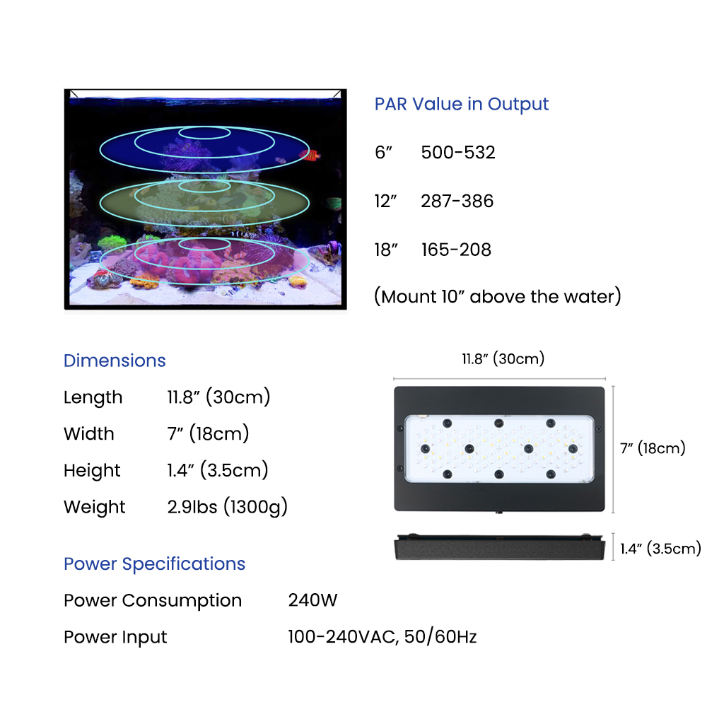 A8SE II Max And Blue 240W Full - đánh giá và giá Saltwater Tank